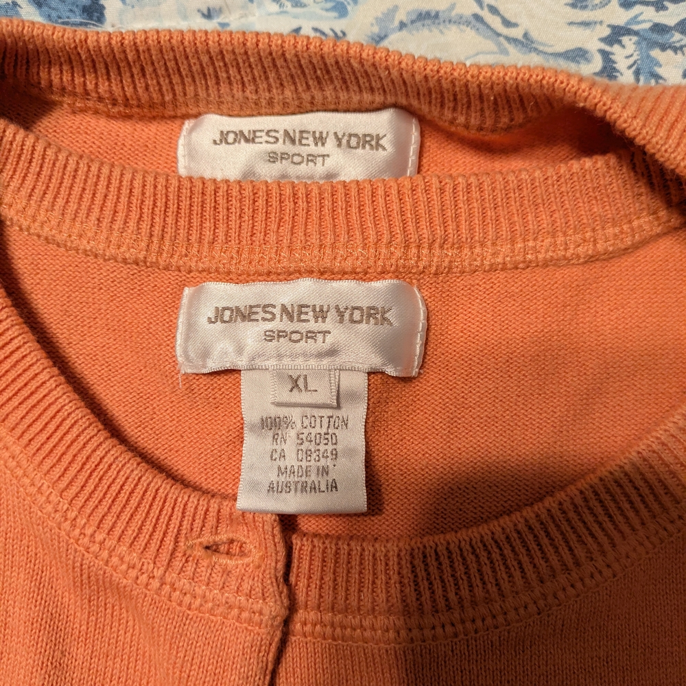 Jones New York Vibrant Melon Cardigan Sweater Set - Picture 4 of 5